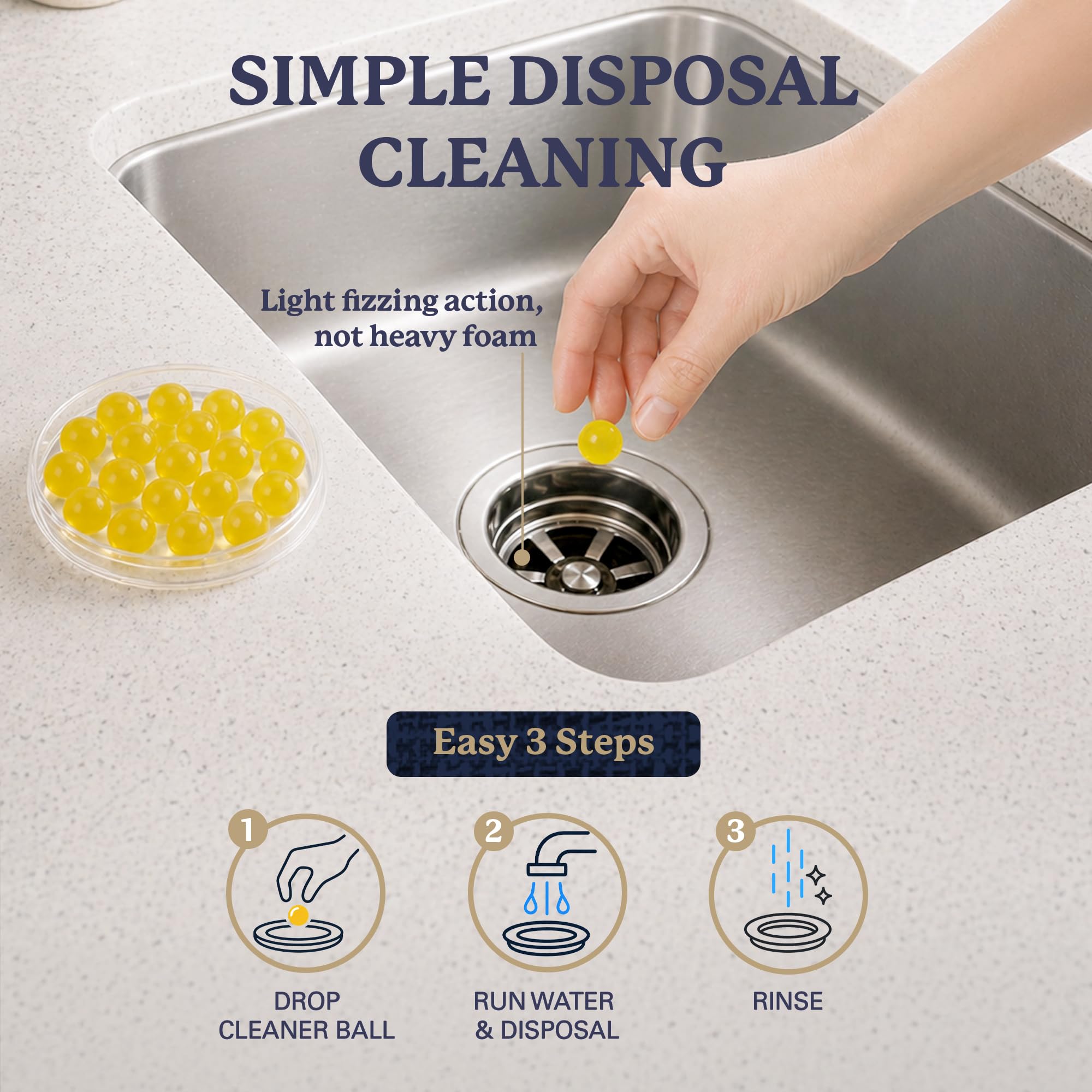 Farberware Garbage Disposal Cleaner Tablets - Disposal Cleaner and Deodorizer for Kitchen Sink Drain, Citrus Garbage Disposal Deodorizer, Sink