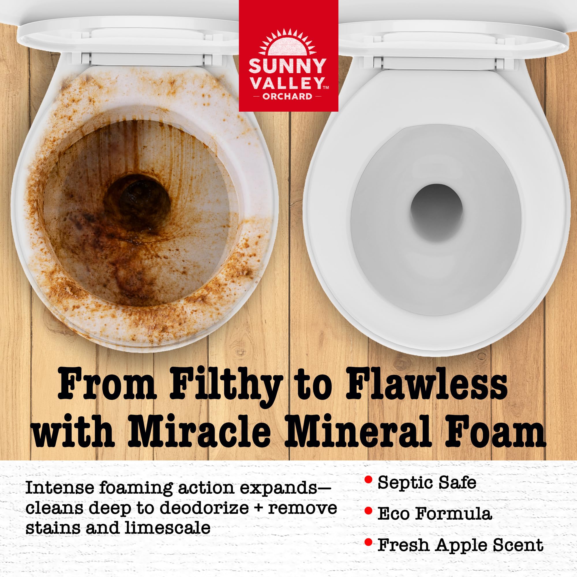 Sunny Valley Orchard Apple Cider Vinegar Foaming Toilet Bowl Cleaner