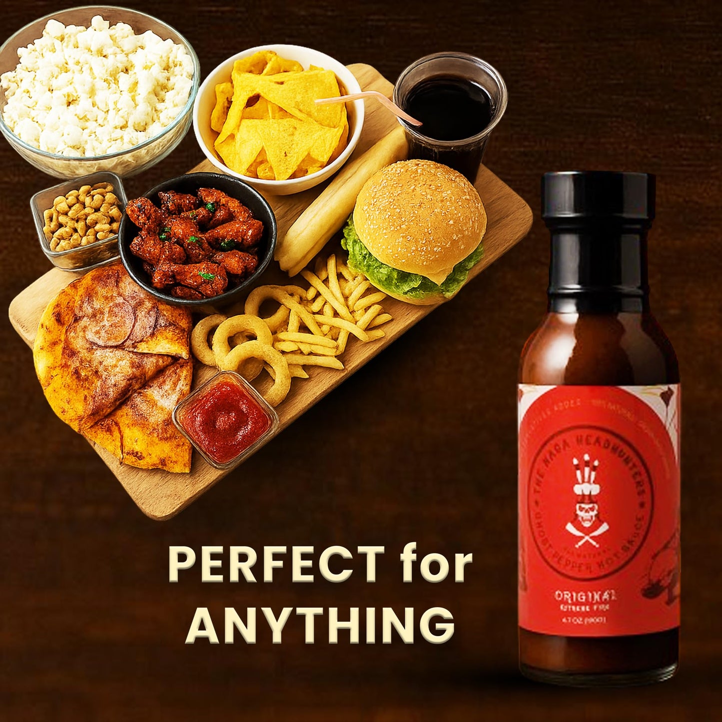 The Naga 100% Ghost Pepper Hot Sauce | Made with Ghost Peppers Sourced from Northeast India | No Preservatives or Chemicals | Use on Wings, Pizza