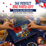 Oh! Nuts 4-Section Patriotic Candy 4th of July Gift Basket - America 250 Anniversary Freedom Day Mix - Cherry Sour Balls, Red Licorice Wheels