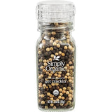 Simply Organic Whole Pepper Grinder, 3 Ounce Bottle, Blend of Black, White and Green Peppercorn for Complex Flavor