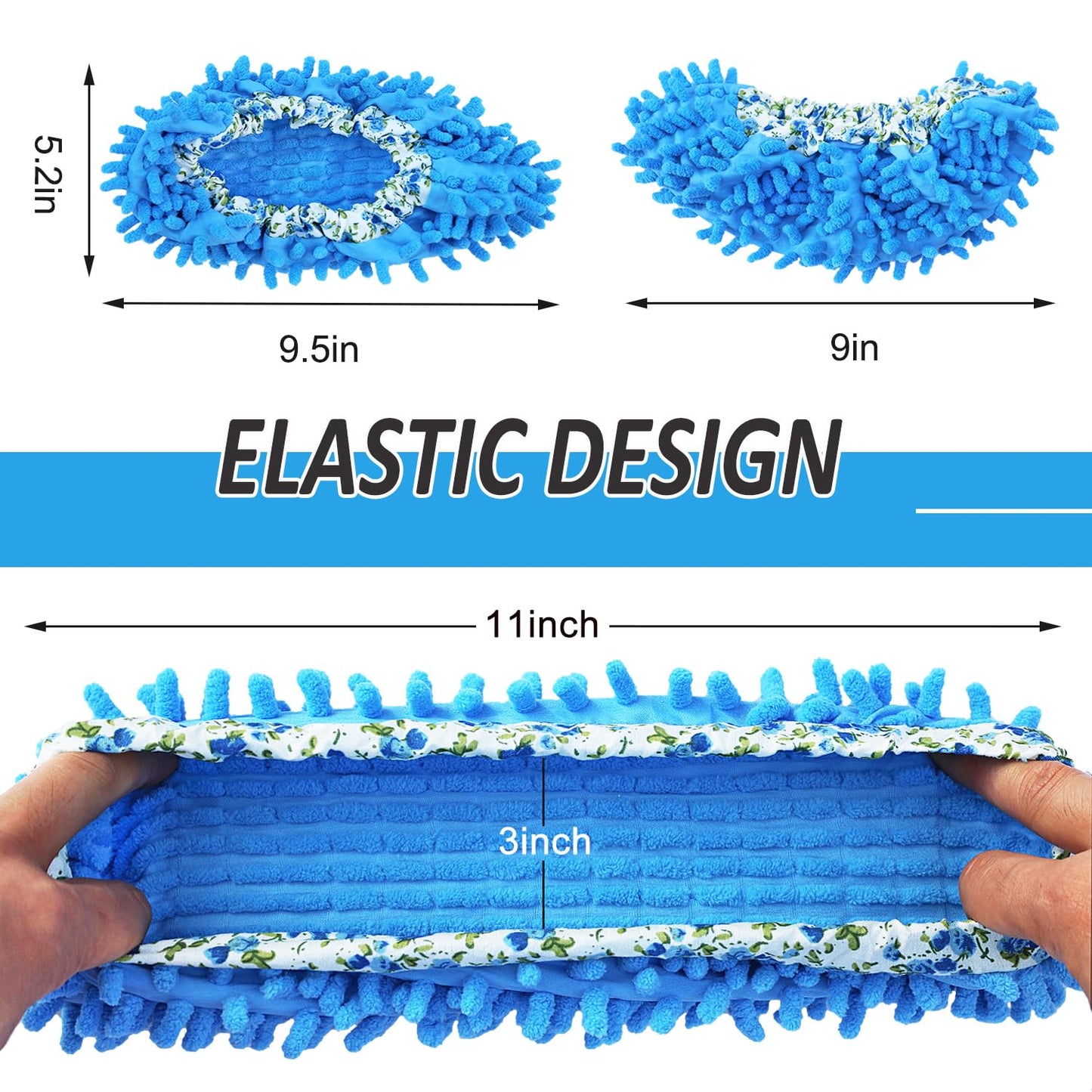 HSHTTKL 4 Pcs (2 Pairs) Shoes Cover Dust Duster, Microfiber Dust Mops, Multi Function Reusable Mop Slippers, Multi Purpose Floor Cleaning Shoes