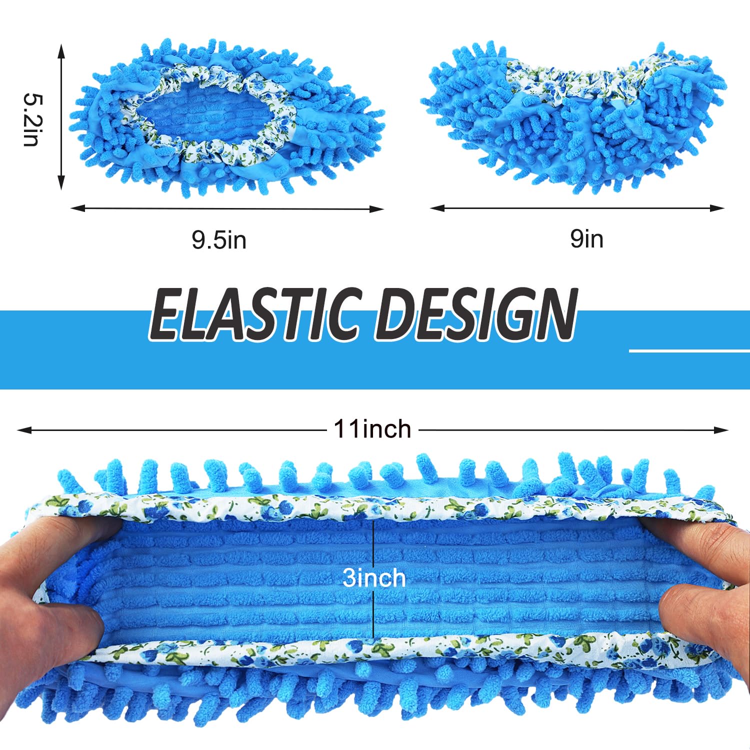 HSHTTKL 4 Pcs (2 Pairs) Shoes Cover Dust Duster, Microfiber Dust Mops, Multi Function Reusable Mop Slippers, Multi Purpose Floor Cleaning Shoes