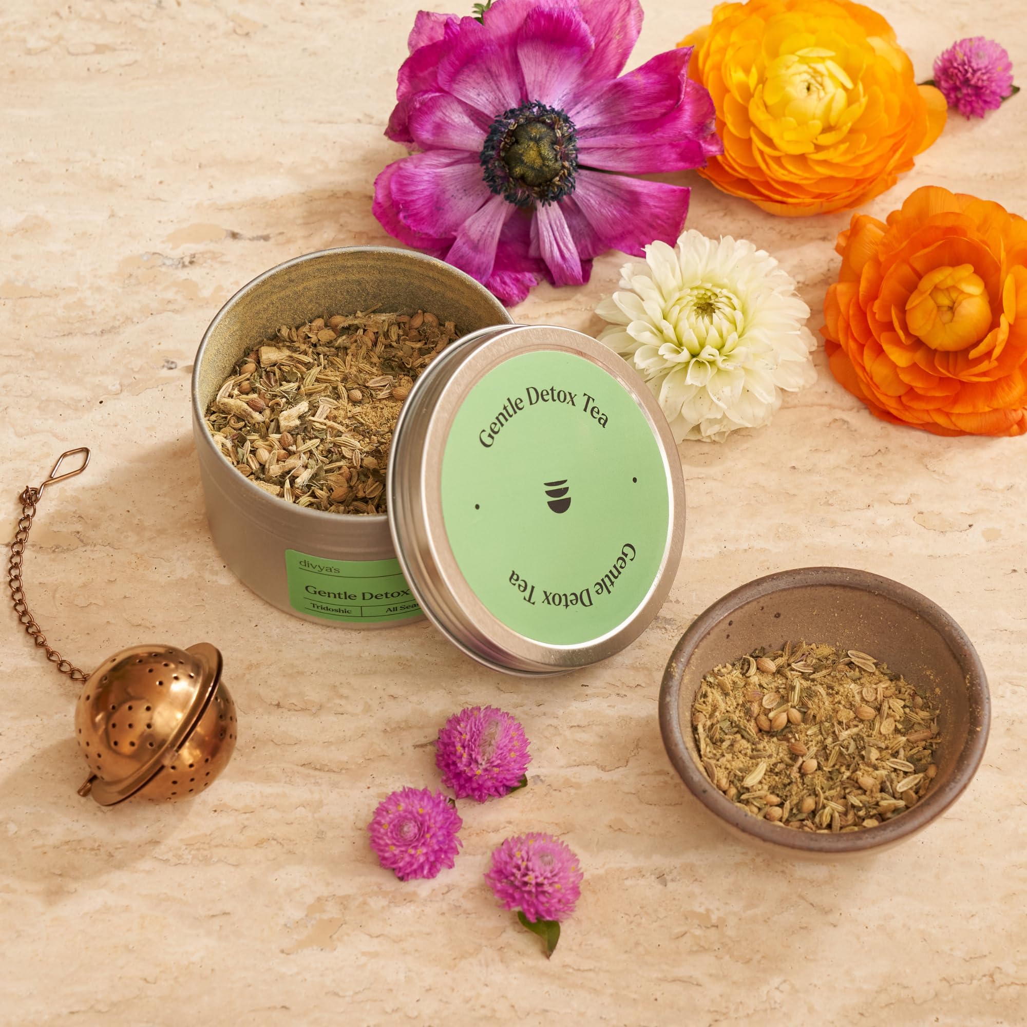 Divya's Detox Tea, Ayurvedic Herbal Tea with Gentle Cleansing Herbs, Helps with Digestion, and More, Caffeine Free, Organic, Non-GMO, Ayurvedic, Loose
