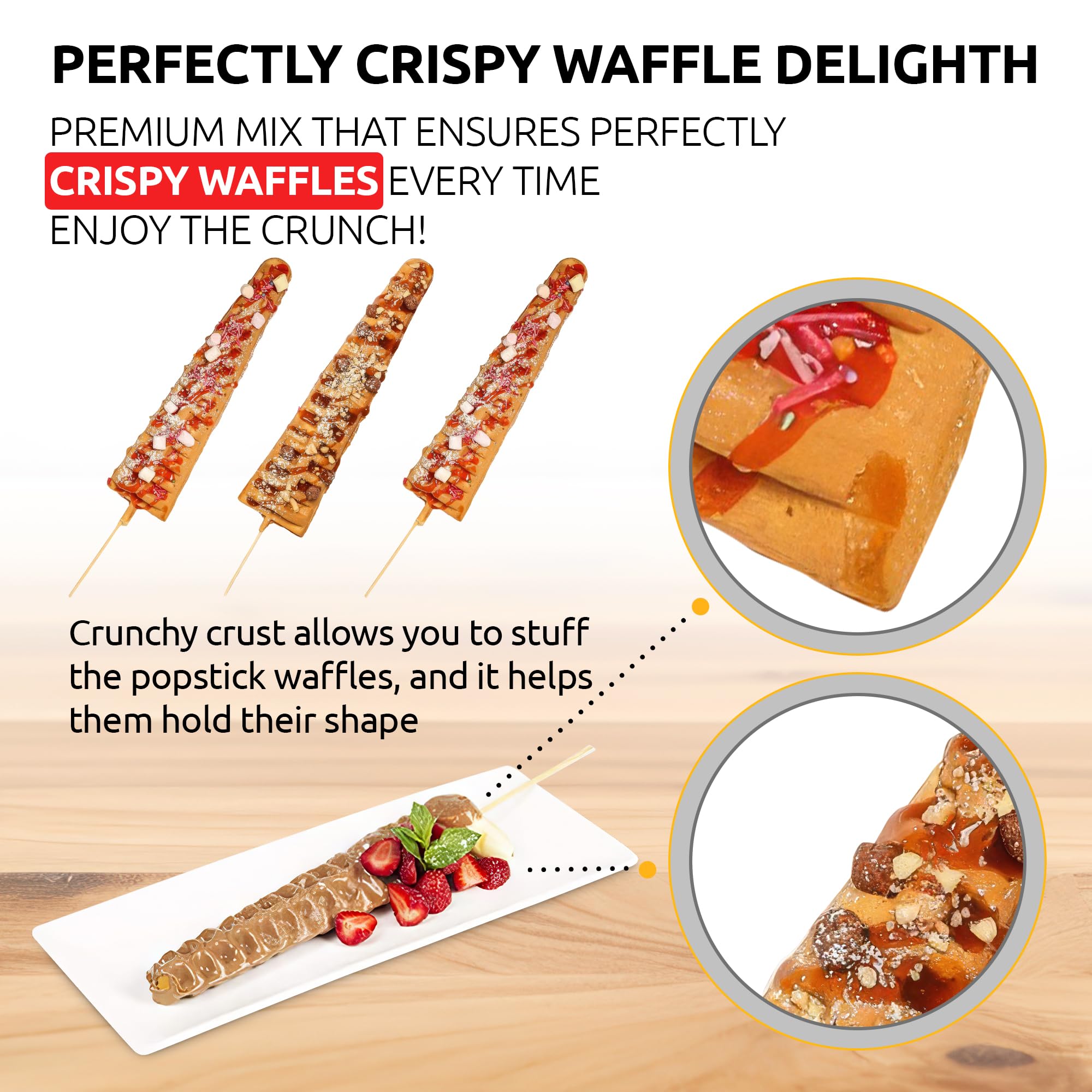 OldSoul Professional Popstick Waffle Mix | Stick Waffles Dough Mix | 30 Lbs | Vanilla Flavor | 672 Waffles (30 Lbs, Gluten Free)