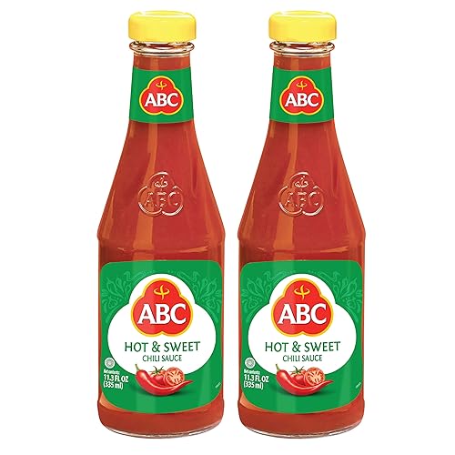 ABC Hot Sweet Sambal Chili Sauce, Indonesian Dipping BBQ, 11.3oz / 335ml (Pack of 2)
