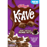 Krave Cold Breakfast Cereal, Chocolate Cereal, Kids Snacks, Double Chocolate Brownie Batter, 10.5oz Box