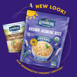 Lundberg Brown Jasmine Rice, Ready in 90 Seconds - RegenerativeOrganic Certified Long Grain Brown Rice, Microwavable, Fluffy, Non-Sticky, Aromatic Organic Rice, 8 Oz