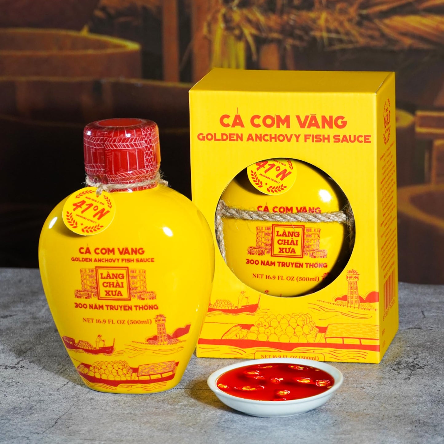 Làng Chài X?a Premium Vietnamese Fish Sauce Collection - Authentic and Flavorful Marinades and Sauces for Grilling, Dipping, and Cooking (200g) (Full