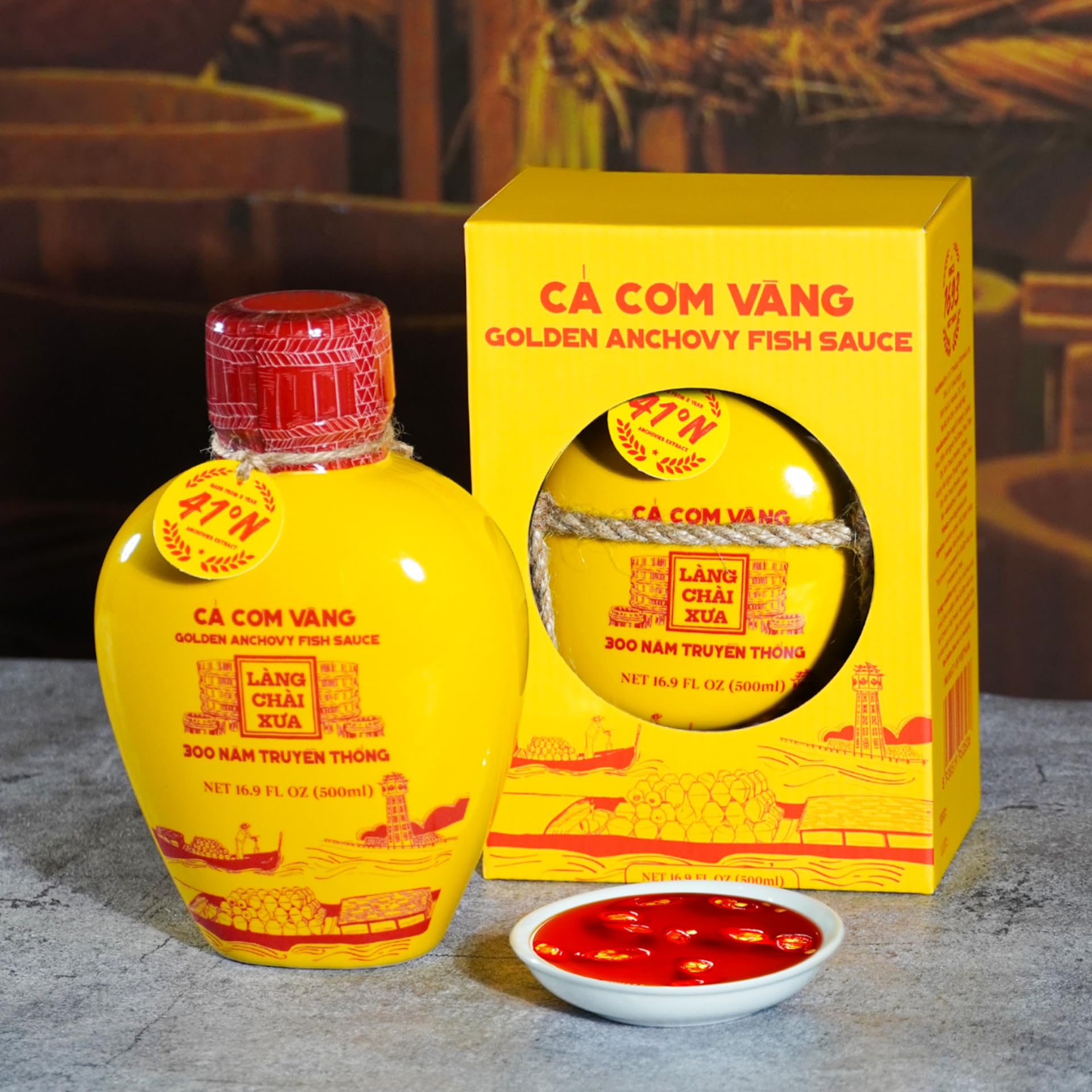 Làng Chài X?a Premium Vietnamese Fish Sauce Collection - Authentic and Flavorful Marinades and Sauces for Grilling, Dipping, and Cooking (200g) (Full