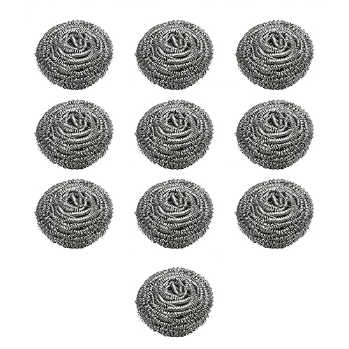 10 Packs Stainless Steel Sponge Scrubber Set, Metal Scouring Pad Stainless Steel Wire Washing Balls for Cookware Cleaning