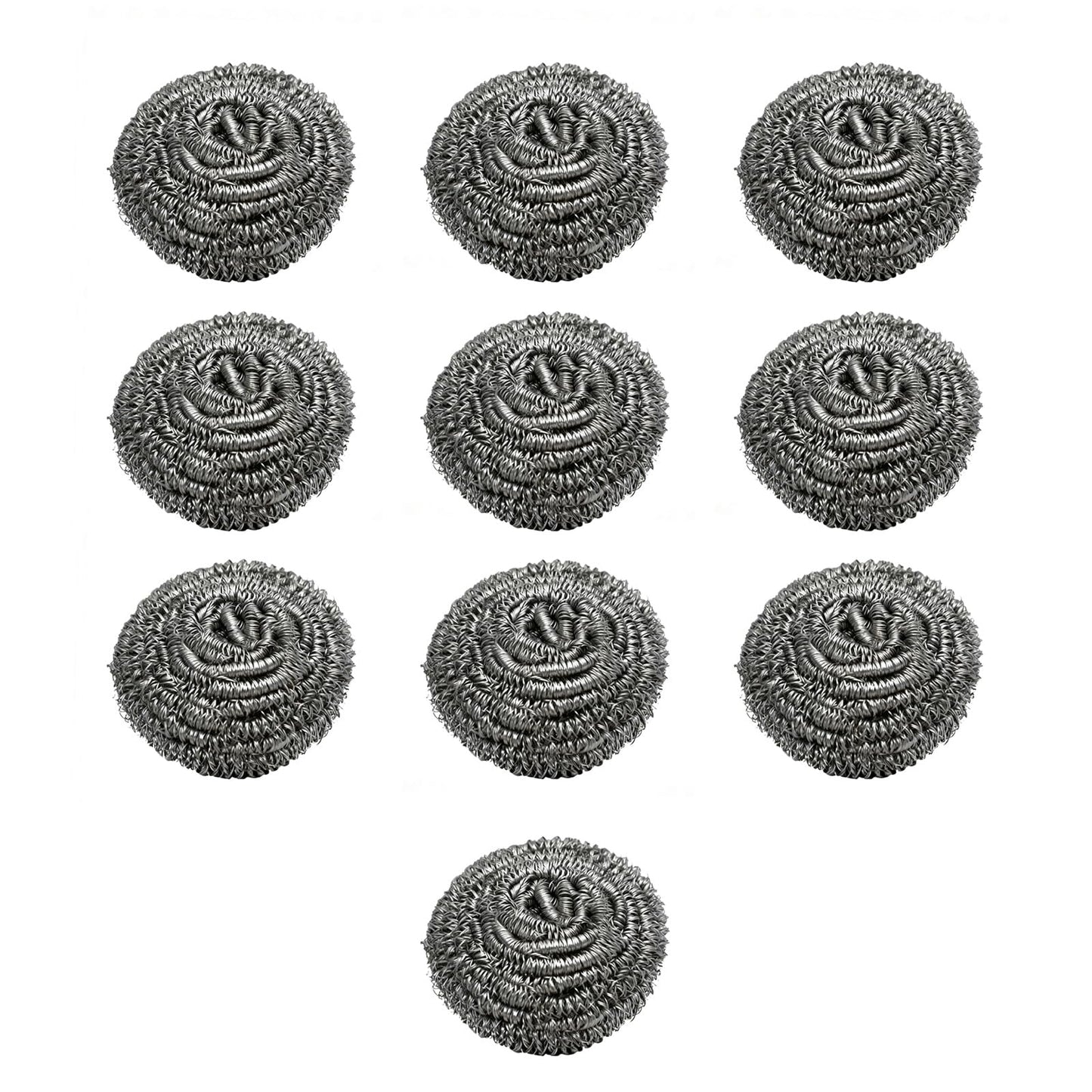 10 Packs Stainless Steel Sponge Scrubber Set, Metal Scouring Pad Stainless Steel Wire Washing Balls for Cookware Cleaning