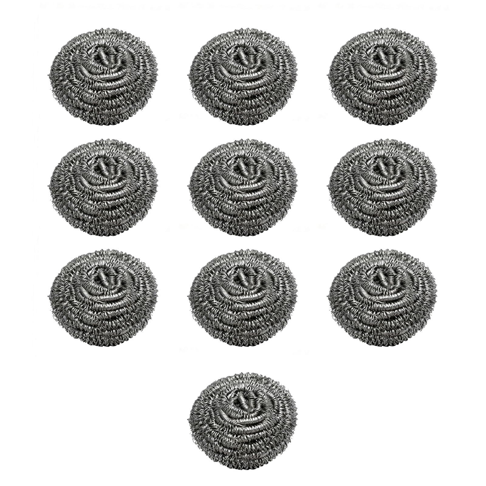 10 Packs Stainless Steel Sponge Scrubber Set, Metal Scouring Pad Stainless Steel Wire Washing Balls for Cookware Cleaning