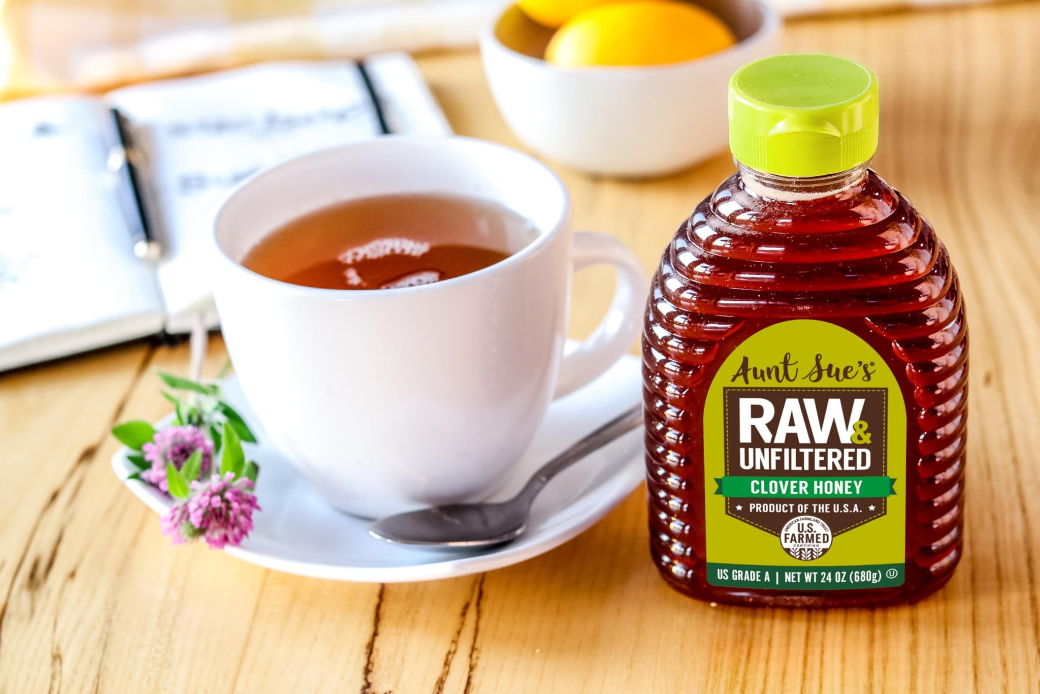 Aunt Sue’s Raw & Unfiltered Clover Honey, Product of USA, Pure Honey, 24 Ounce (Pack of 1)