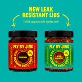 FLYBYJING Original + Xtra Crunchy Sichuan Chili Crisp Duo: Premium Chili Sauces Good on Noodles, Proteins, Veggies & Everything - Spicy, Savory