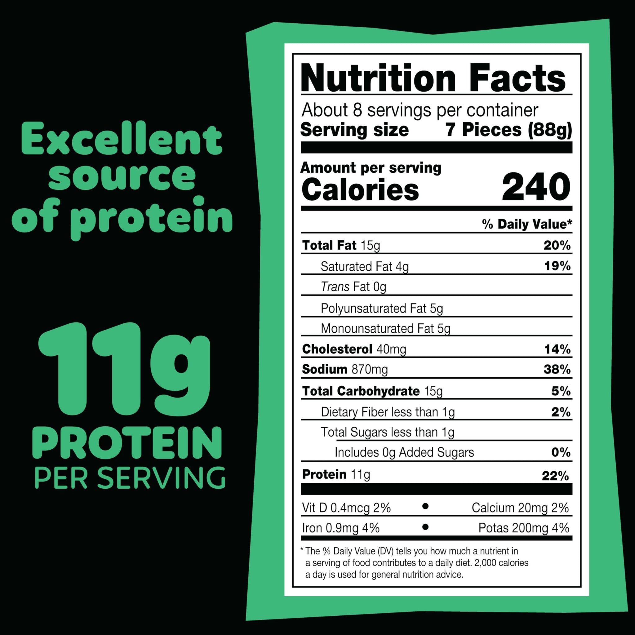 Pilgrim’s® Dill Pickle Popcorn Nuggets | Fully Cooked | 11 G Protein | Frozen |1.50 LB