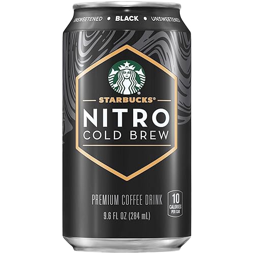 Starbucks Nitro Cold Brew Coffee, Black Unsweetened, 9.6oz Can