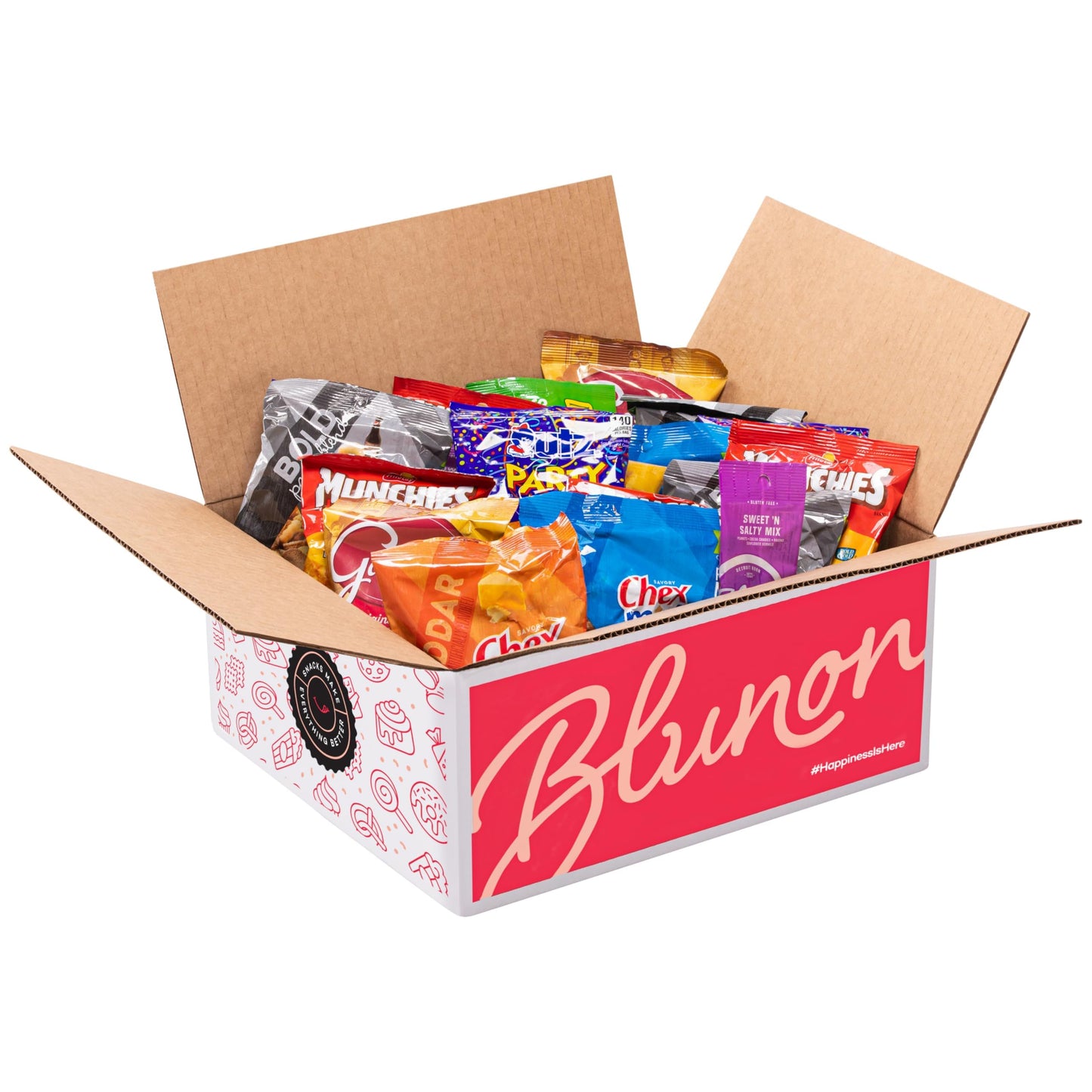 Snacks Variety Pack for Adults - Snack Pack Care Package - Party Mix Snack Mix Gift Box - Chex Mix Individual Packs Bulk Assortment (32 Pack)