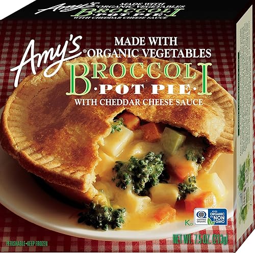 Amy's Frozen Meals, Broccoli Pot Pie, Made With Organic Vegetables, Microwave Meal, 7.5 Oz