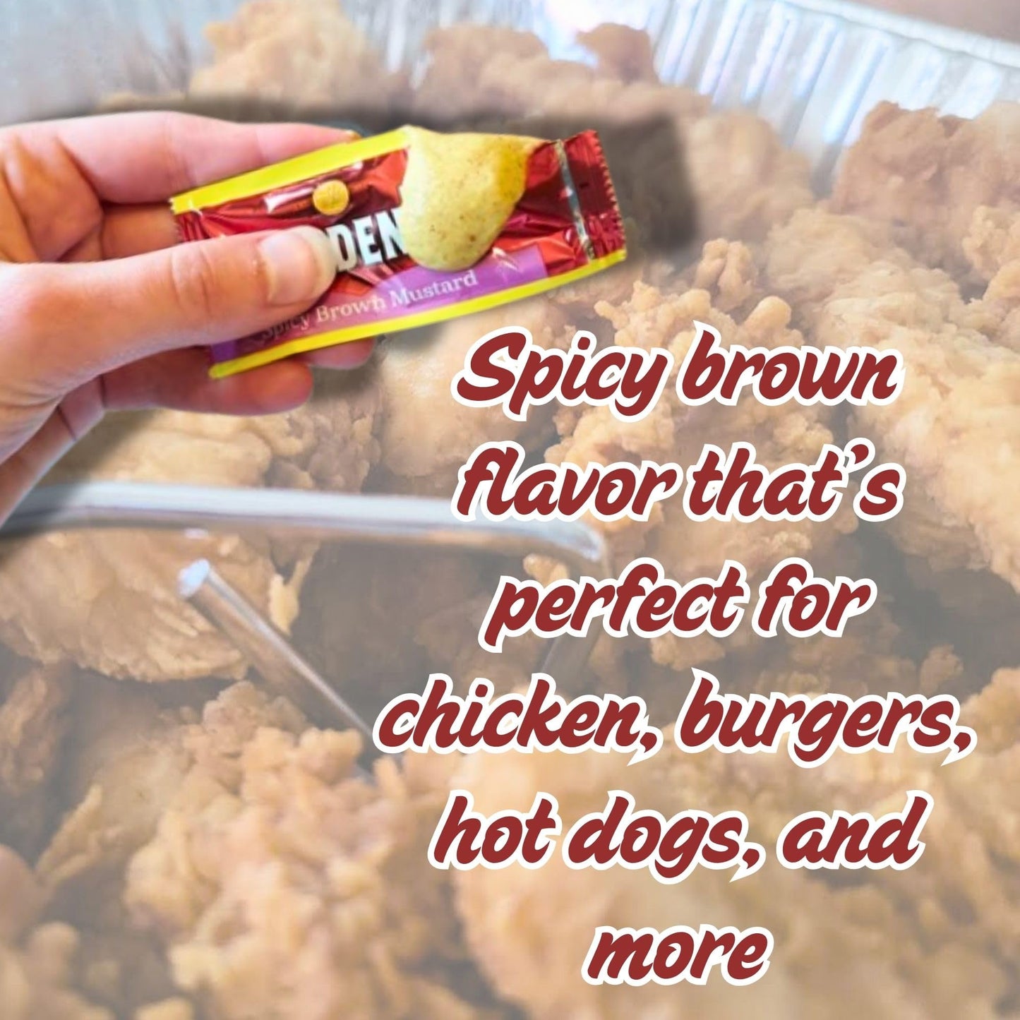 Gift Set: Spicy Brown Mustard Packets (9g) - 50 Count with Spreader in Food-Safe Slide-Seal Bag by CMC Products (approximately 50 packets)
