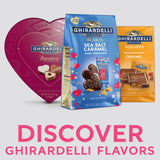 GHIRARDELLI Dark Chocolate Sea Salt Caramel Hearts, 5.8 oz Bag - Valentine’s Candy with Rich Caramel Filling