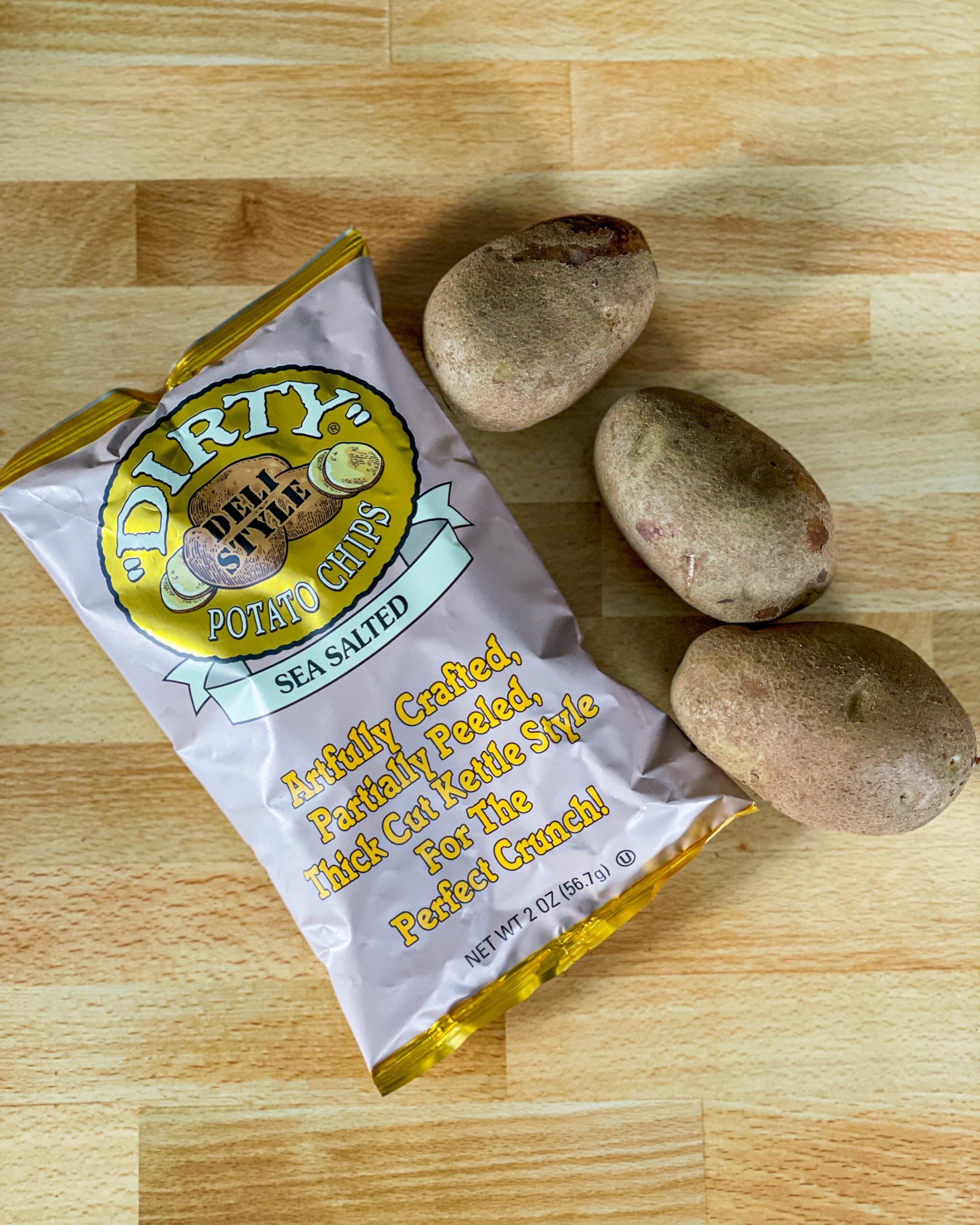 Dirty Sea Salted Potato Chips, 2 Ounce - 25 per case.