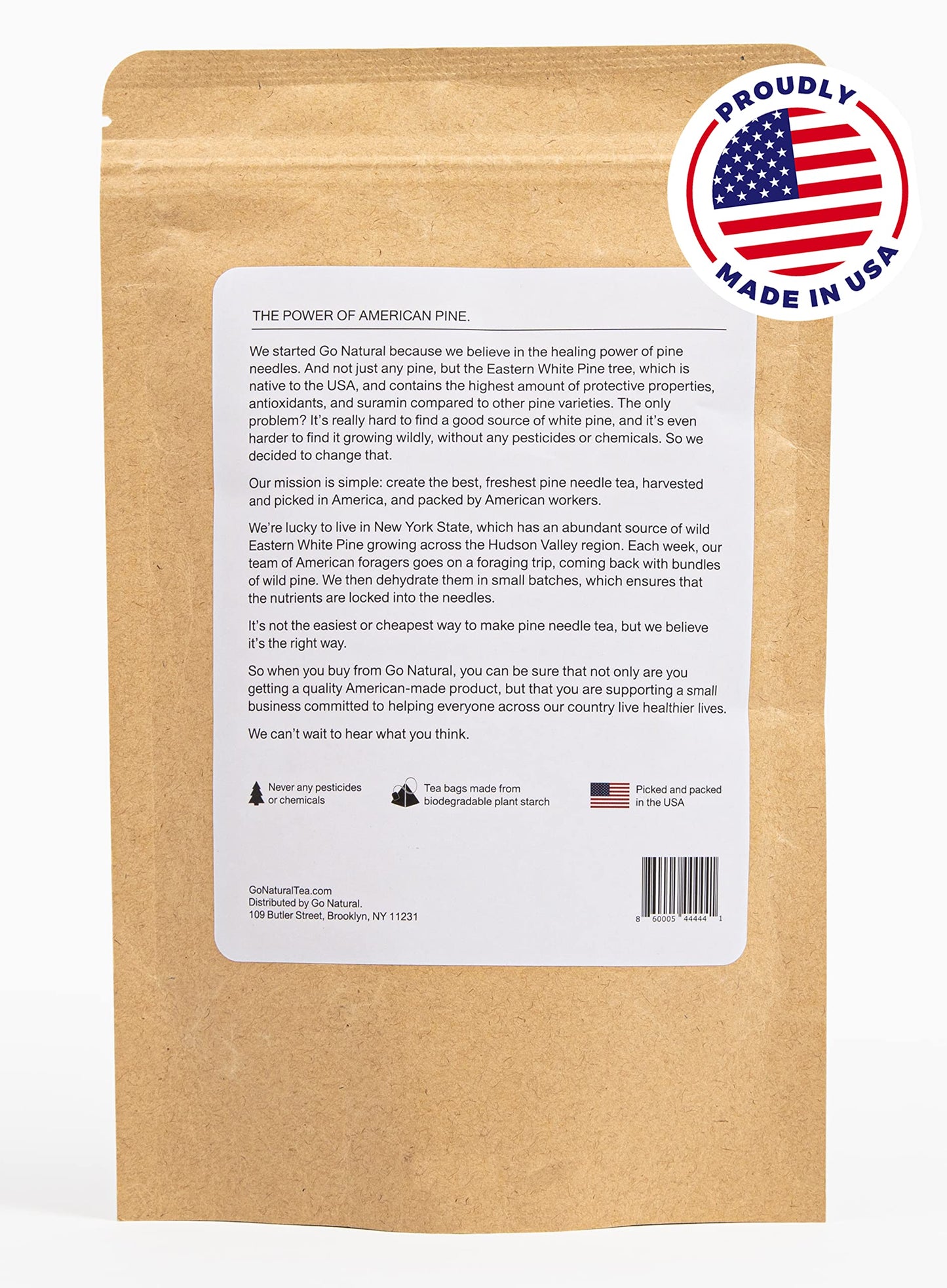 Pine needle tea, wild-foraged in the USA, picked from northern white pines | Protects against infection, strengthens immunity, high in antioxidants