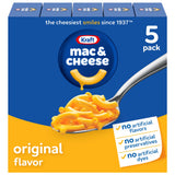 Kraft Mac and Cheese, 5 Boxes, for Easy Dinner or Dinner Sides, Original Flavor, No Artificial Flavors, Preservatives or Dyes, 7.25 oz