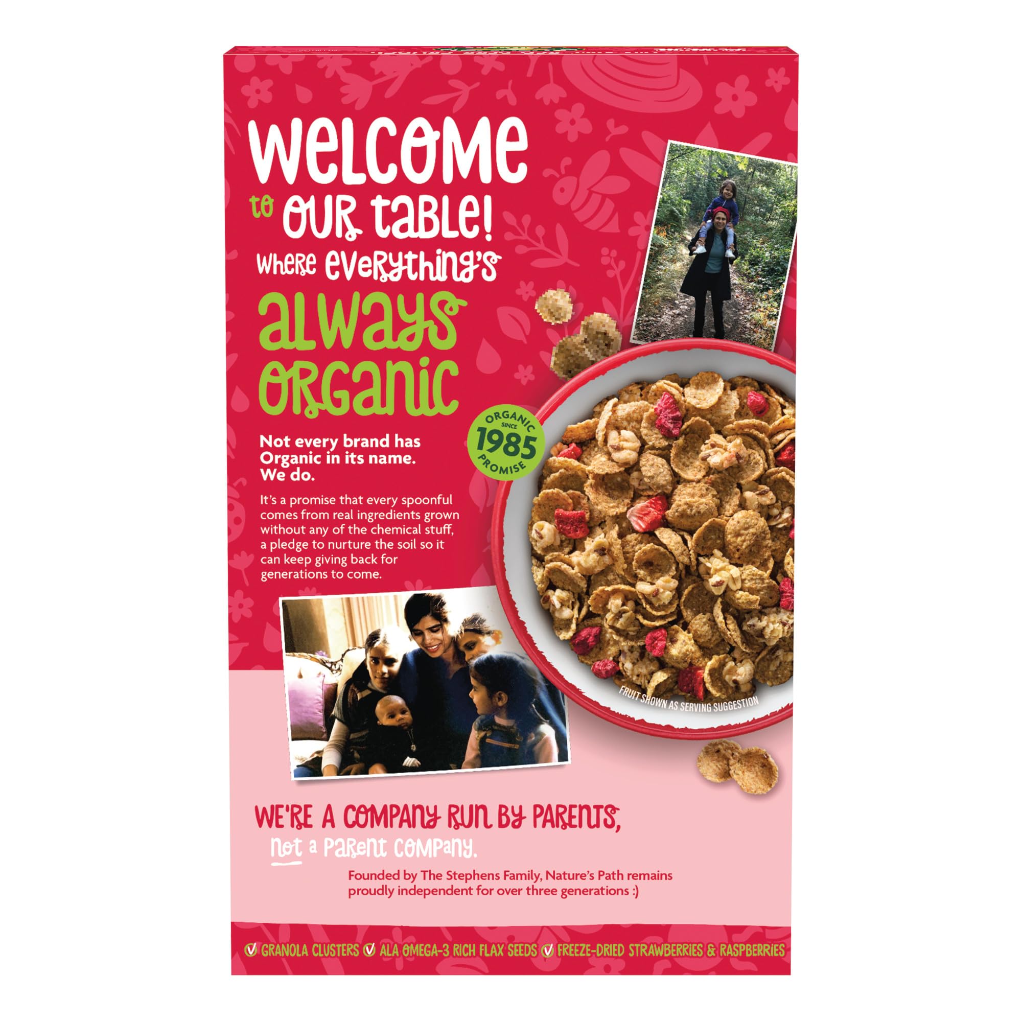 Nature's Path Organic Flax Plus Red Berry Crunch Cereal, 10.6 oz (Pack of 1), Non-GMO