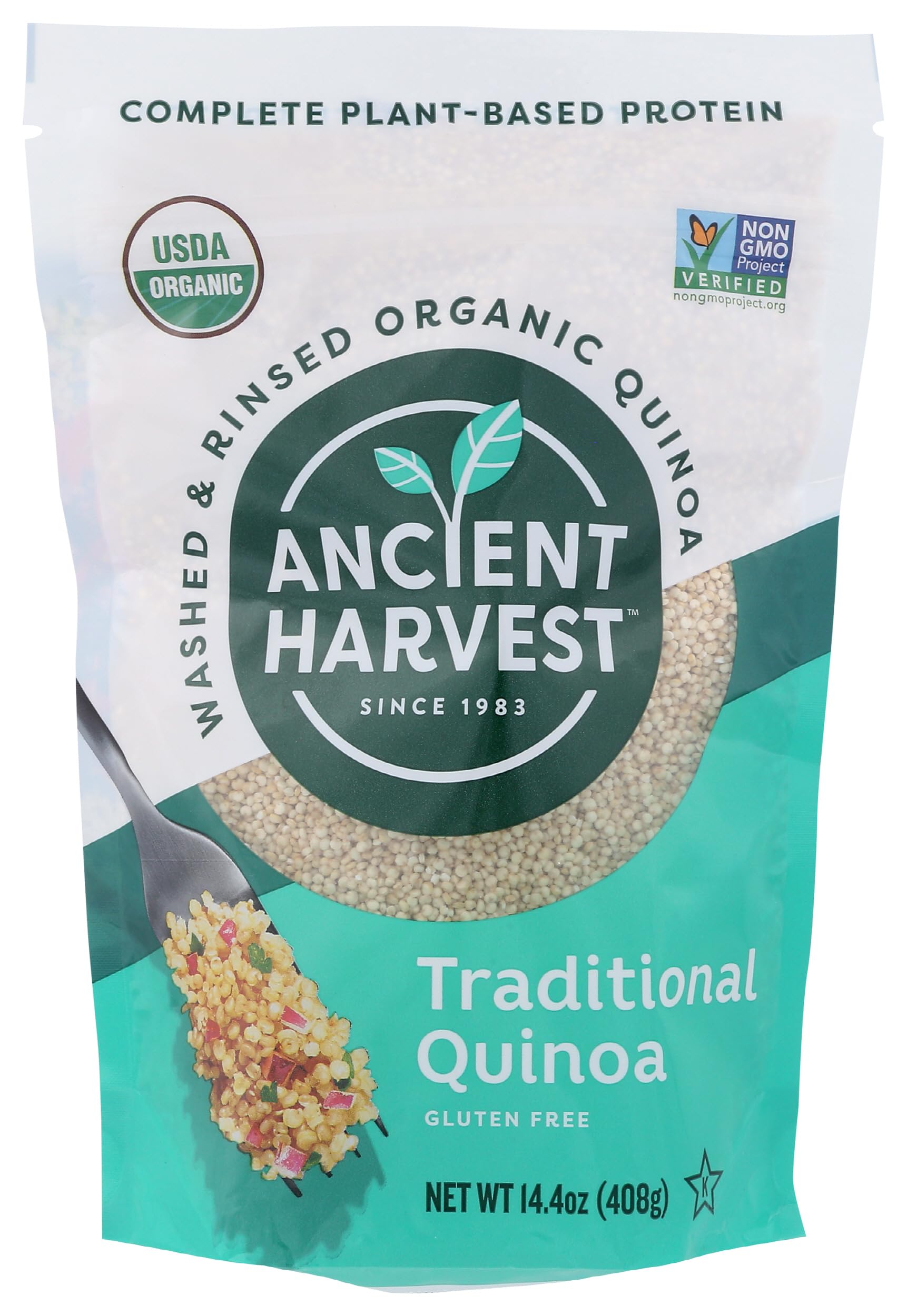 Ancient Harvest Pre-Rinsed Organic Quinoa, Traditional, 12 Ounce-Packaging may vary