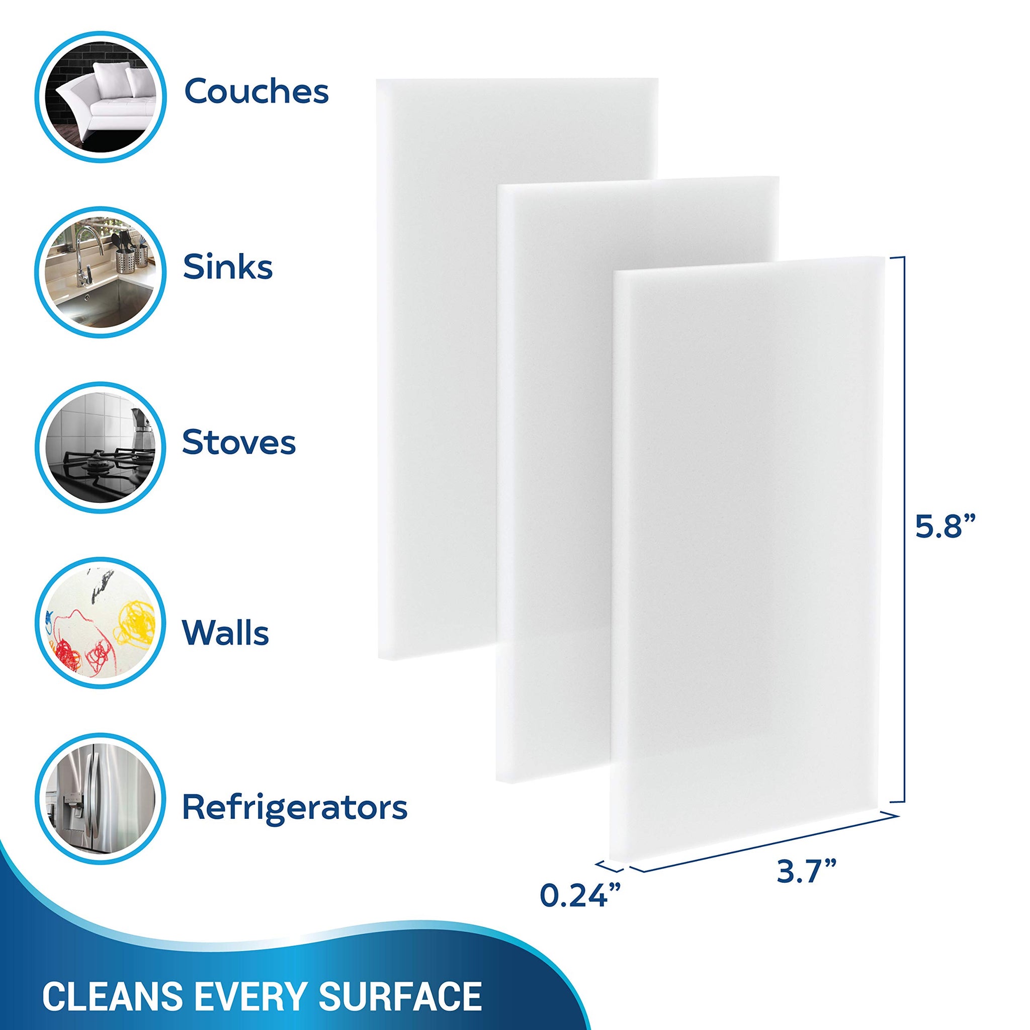SCRUBIT Eraser Sheets - 72 Pack Disposable Magic Cleaning sponges - All Purpose Household Cleaner Pads for Kitchen Couch and Bathroom