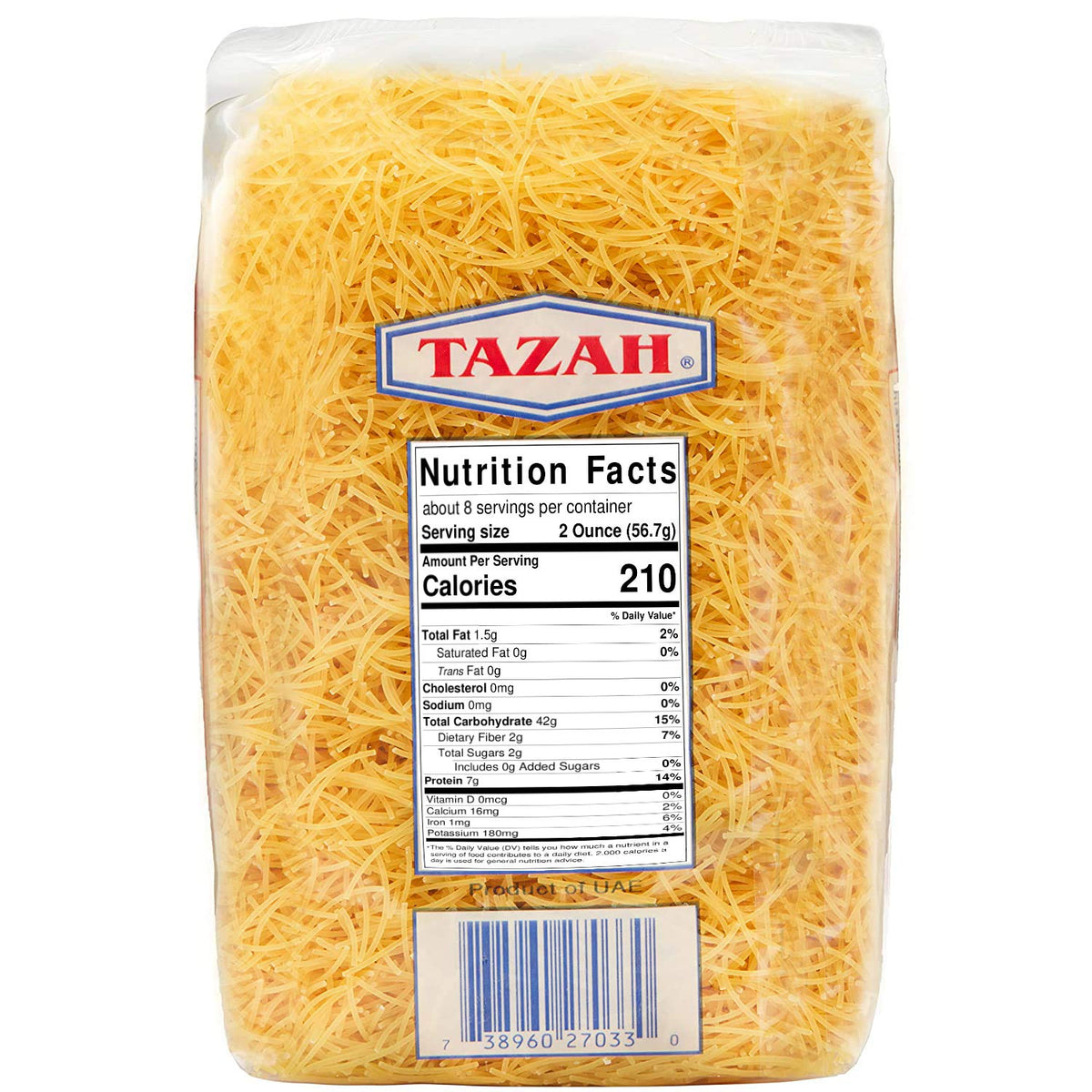 Tazah Vermicelli Pasta 15.87 Ounce ~ 450g Pack of 4