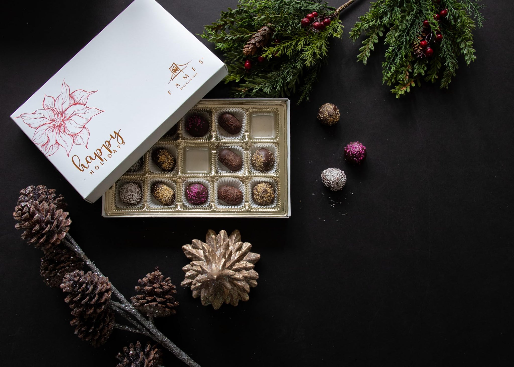 Holiday Xmas Chocolate Gift Box - Delicious Kosher Dairy Free, Egg Free Vegan Friendly Chocolates - Corporate Holiday Gifts for Clients, Employees