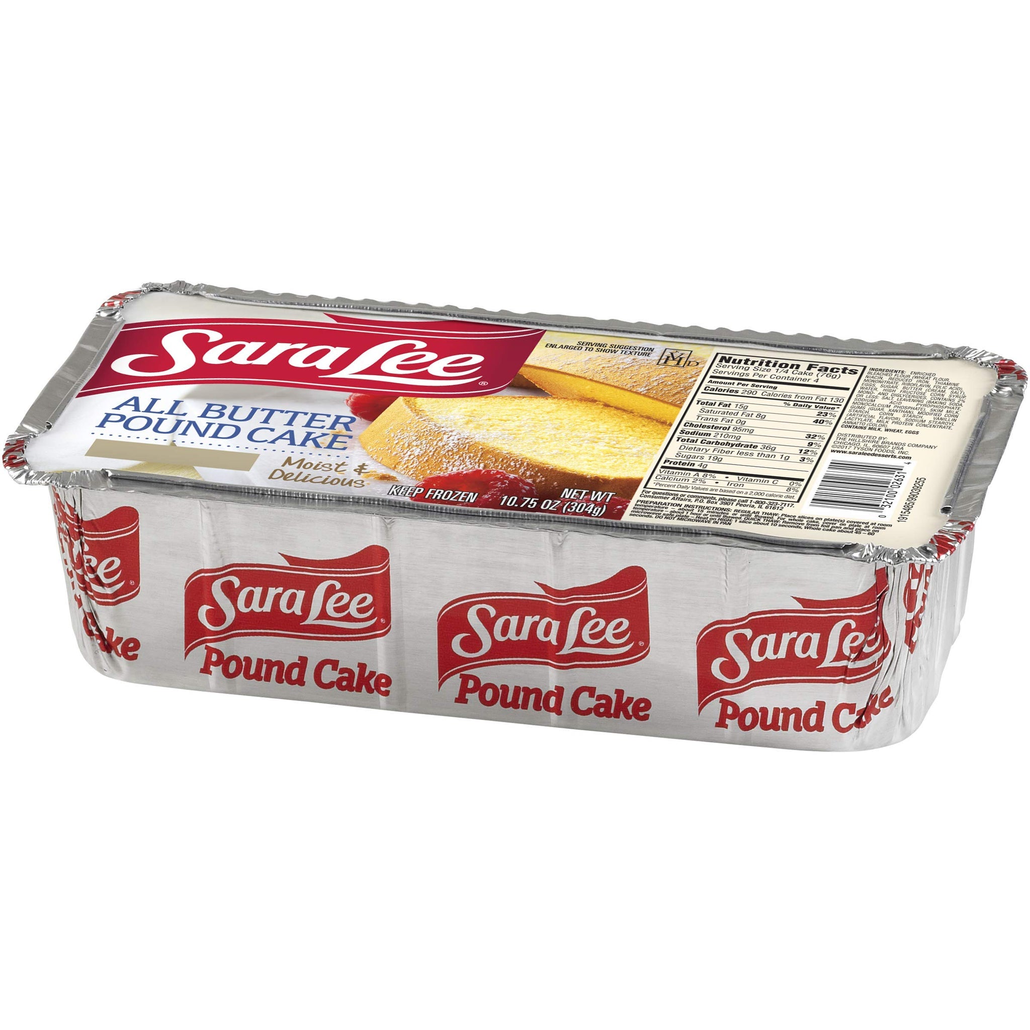 Sara Lee, Butter Pound Cake, 10.75 oz (Frozen)
