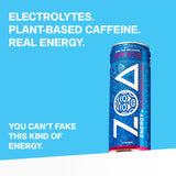 ZOA Sugar Free Energy Drink with Electrolytes, Blue Raspberry Shave Ice, Vitamin C, B Vitamins + Amino Acids, 160 mg Green Tea Caffeine, Zero Sugar