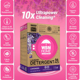WBM 10-in-1 Laundry Pods with Softener & Scent Booster, 96 Count, High Efficiency (HE), Fabric Softener, Lavender Extracts, Stain Lifter