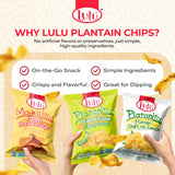 LULU Plantain Chips Variety Pack, 12 Individual Bags - 6 Lemon, 4 Lightly Salted, 2 Sweet Flavors - Crunchy Platanitos Chips, No Preservatives or