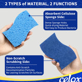 CELOX 36 Pack Non-Scratch Dish Sponge, Dual Sided Kitchen Sponges for Dishes, Long Lasting Dishwashing Household Cleaning Sponges for Kitchen, Easy