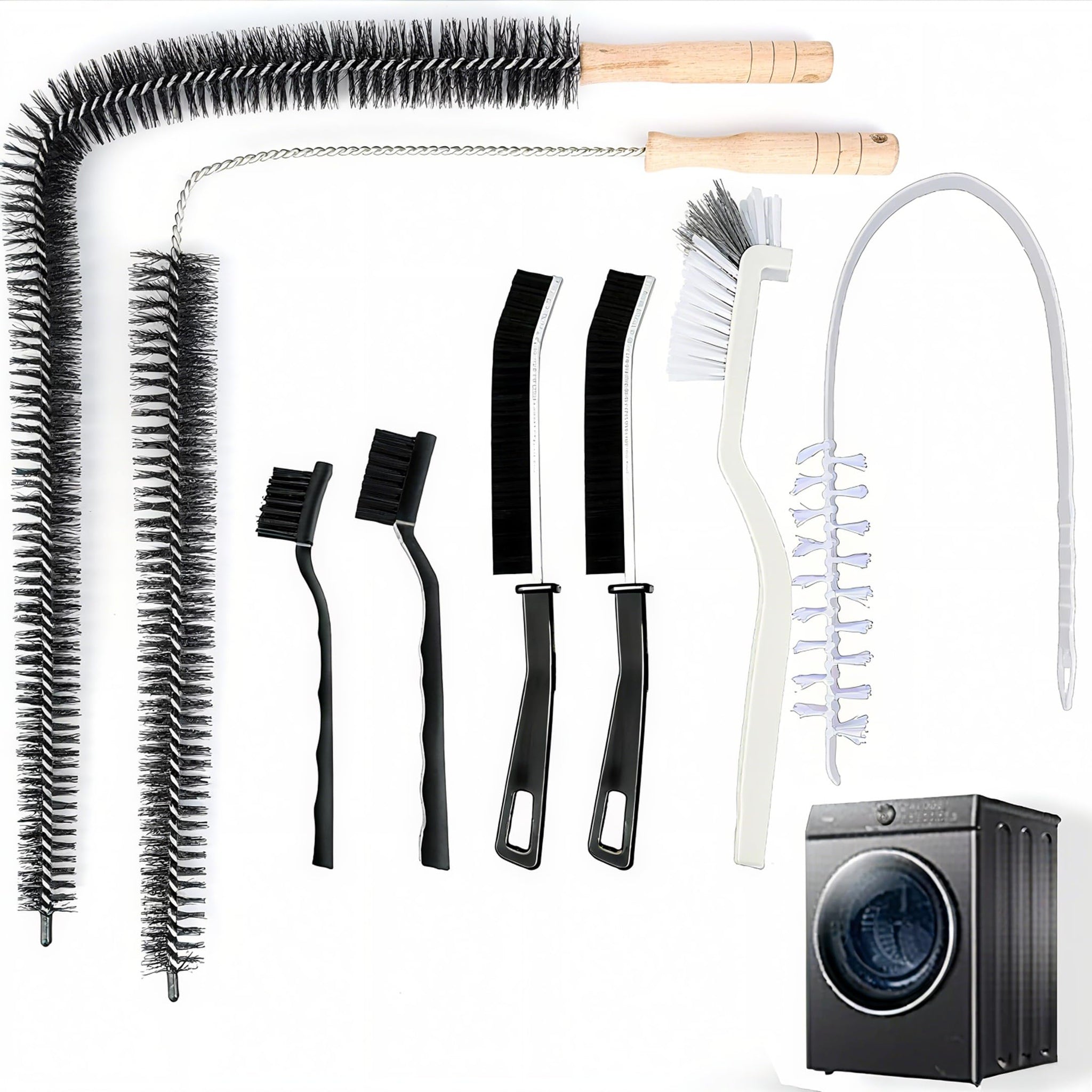 Ecolimpia 8 Pack Washing Machine Cleaner Brush, Dryer Cleaning Brush, Crevice Cleaning Brush for Bathroom, Shower, Kitchen, Cup,Tile, Tub, Sink-Ideal