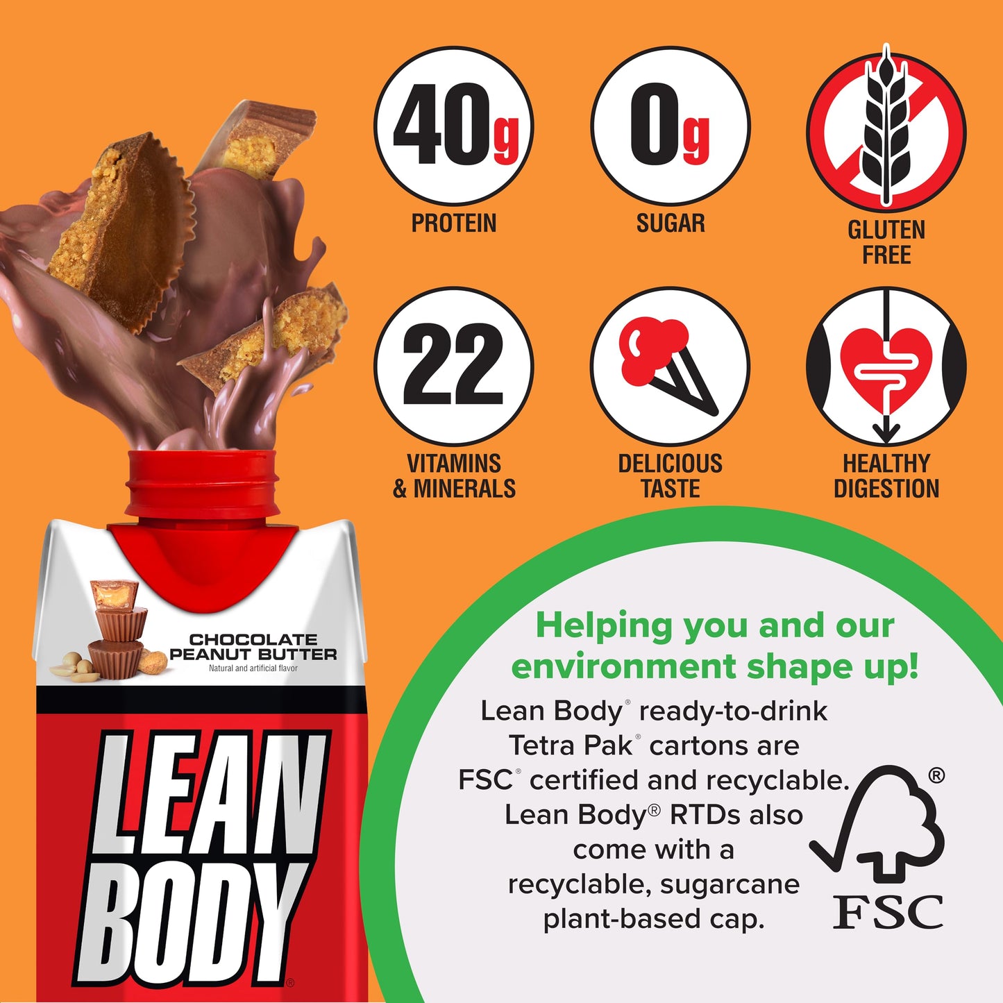 LEAN BODY 8 Flavor Variety Pack, 40g Protein, Zero Sugar, 24 Vitamins & Minerals to Support Immune Health, 17 fl oz, 8 Pack.