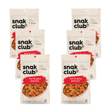 Snak Club Hot and Spicy Peanuts, Chili and Cayenne Pepper Seasoned Nuts, Gluten-Free and Kosher Snack, 7.5 oz Resealable Bags, 6 Pack