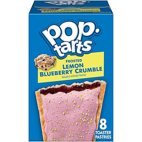 Pop-Tarts Toaster Pastries, Breakfast Foods, Kids Snacks, Frosted Lemon Blueberry Crumble (8 Pop-Tarts)