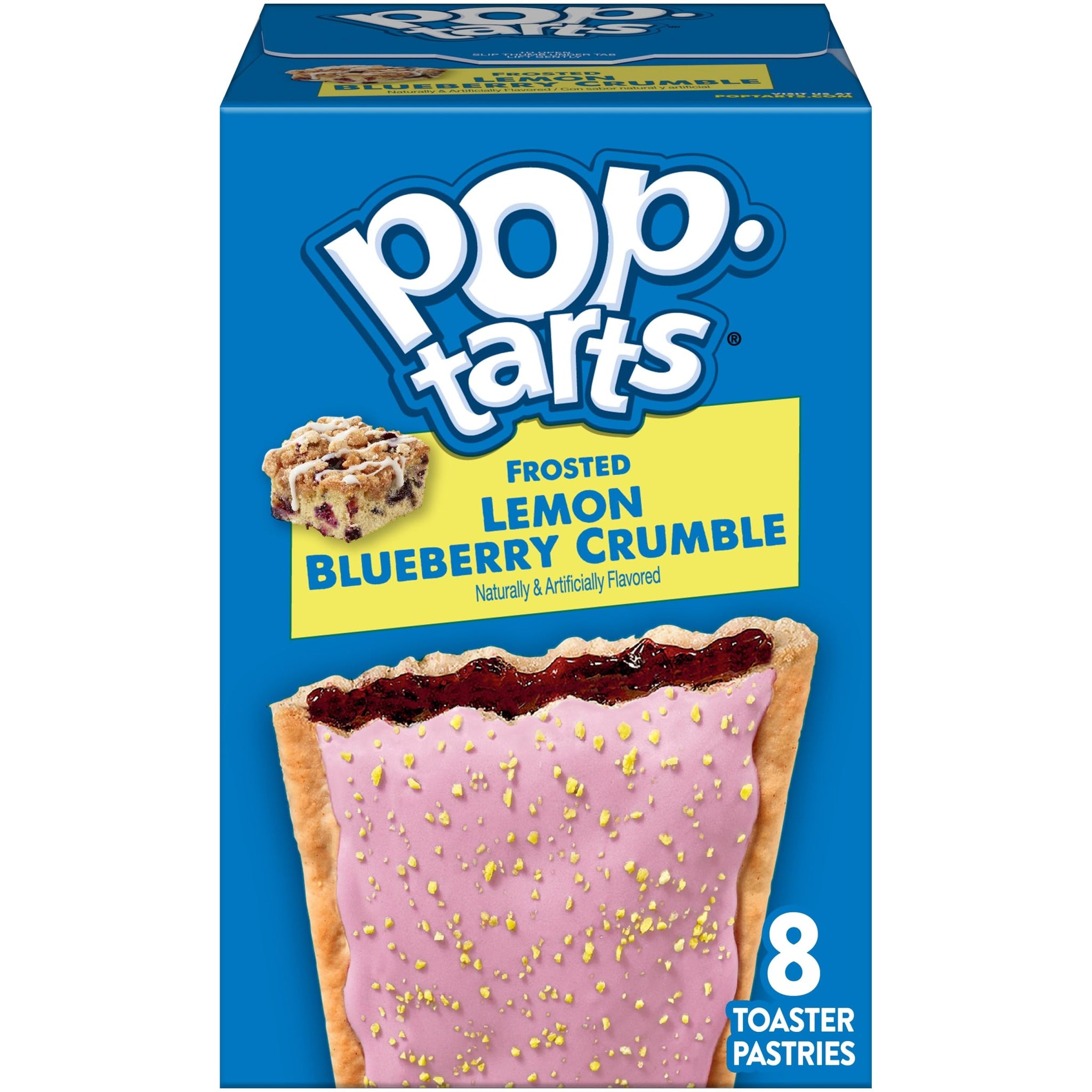 Pop-Tarts Toaster Pastries, Breakfast Foods, Kids Snacks, Frosted Lemon Blueberry Crumble (8 Pop-Tarts)