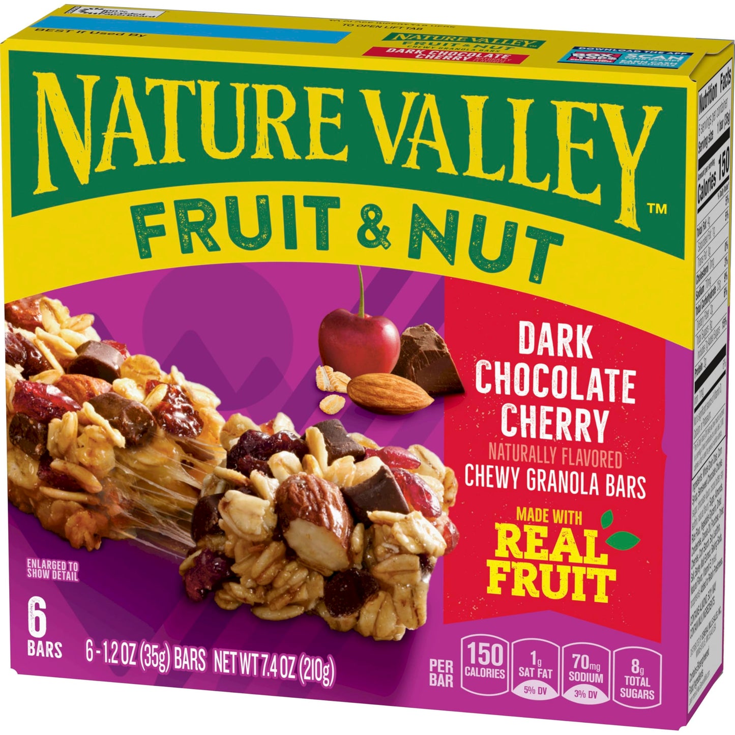Nature Valley Chewy Trail Mix, Dark Chocolate Cherry Granola Bars 7.4 Oz (Pack of 4)