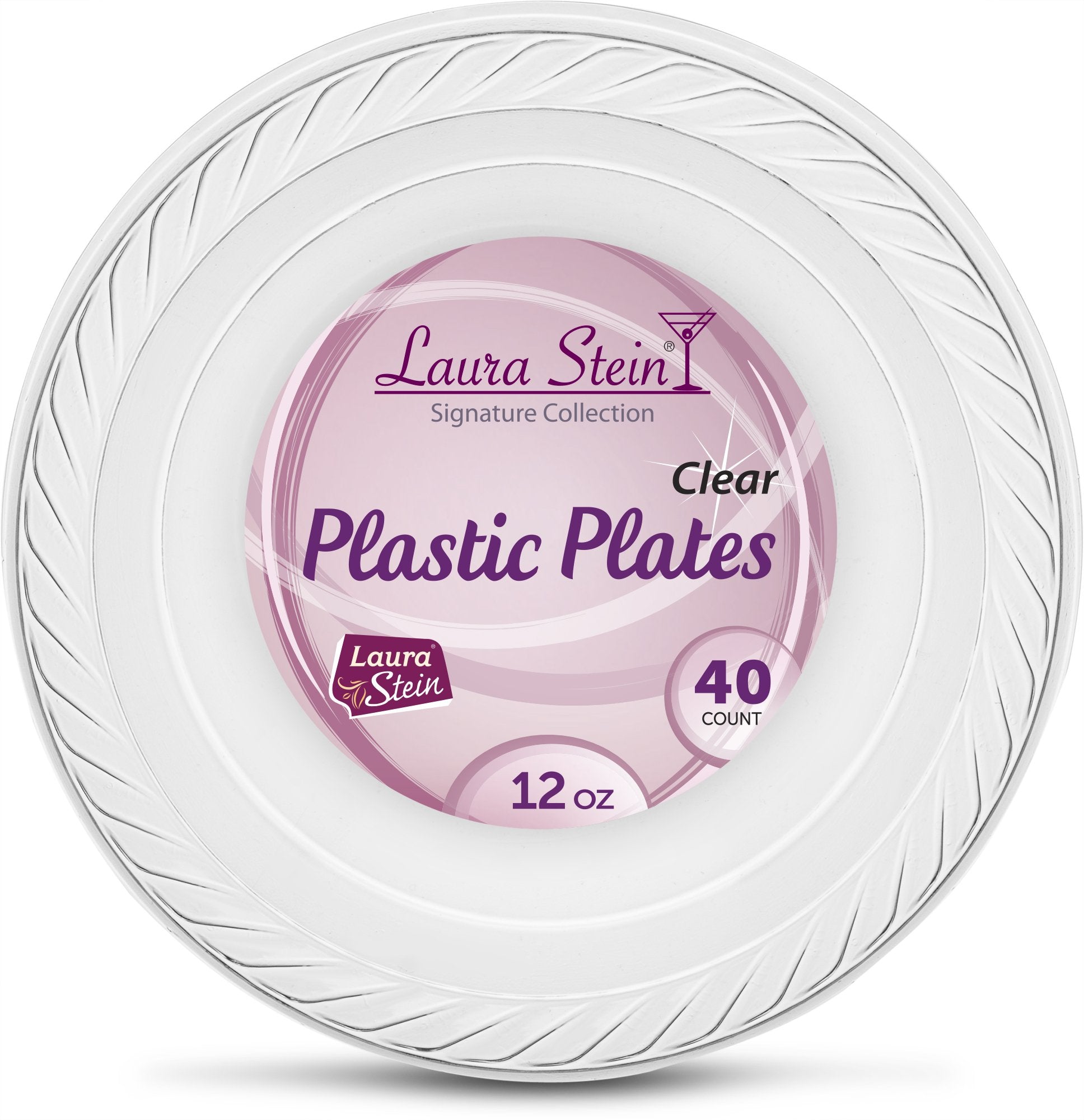 Laura Stein Crystal Clear Disposable Bowls (40 Count, 12 Oz) | Premium Soup Sized Plastic Party Bowls for Weddings, Events & Parties