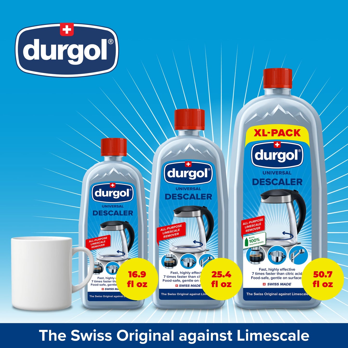 Durgol Universal, Multi-Purpose Descaler and Decalcifier for Household Items, 16.9 Fluid Ounces (Pack of 1) Blue