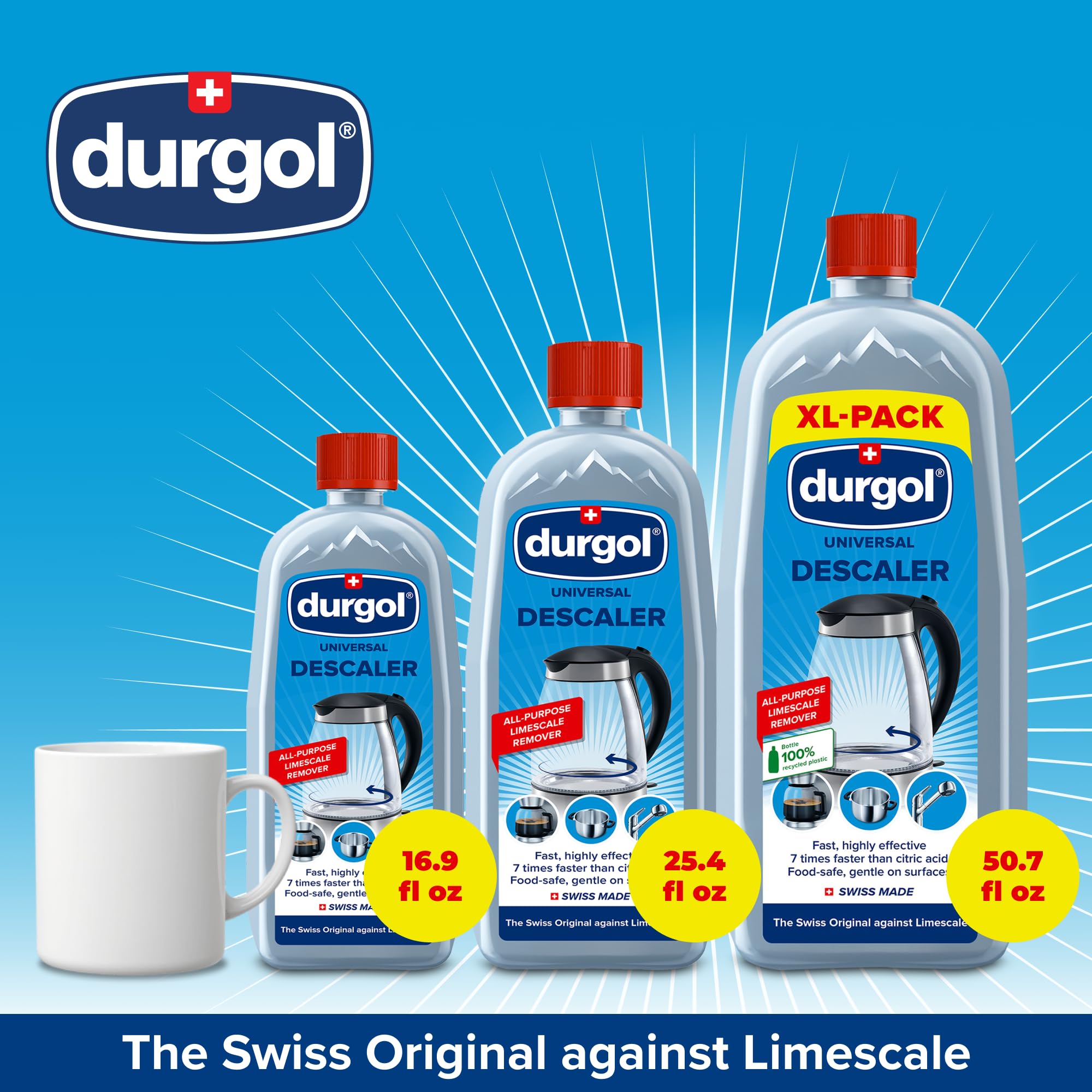 Durgol Universal, Multi-Purpose Descaler and Decalcifier for Household Items, 16.9 Fluid Ounces (Pack of 1) Blue