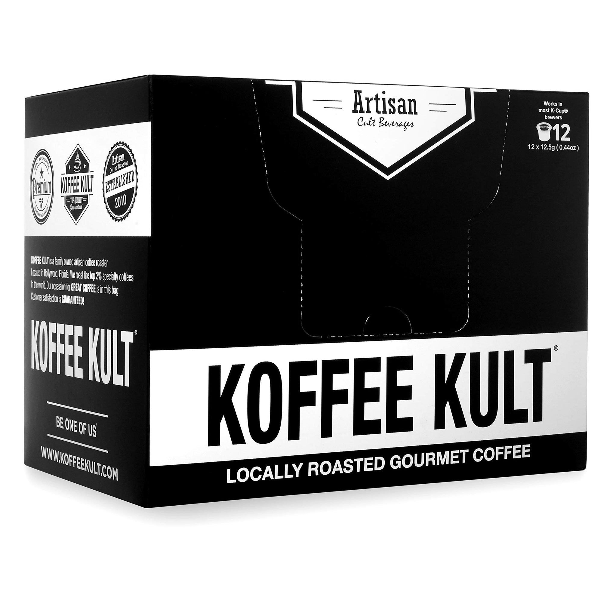 Koffee Kult Premium Decaf Colombia Medium Roast Coffee Single Serve coffee cups in pods - 64 count
