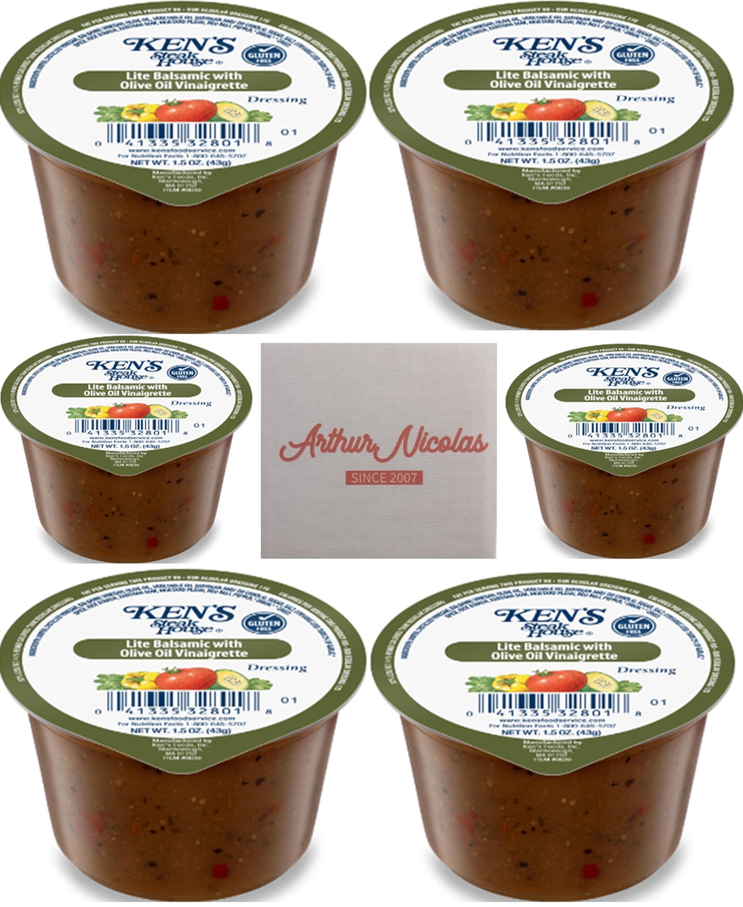 Lite Balsamic With Olive Oil | 30 Count | Single Serve Portion Cups | Salad Dressing Dipping Sauce | Individual To Go Packets for Lunch, Meal Prep