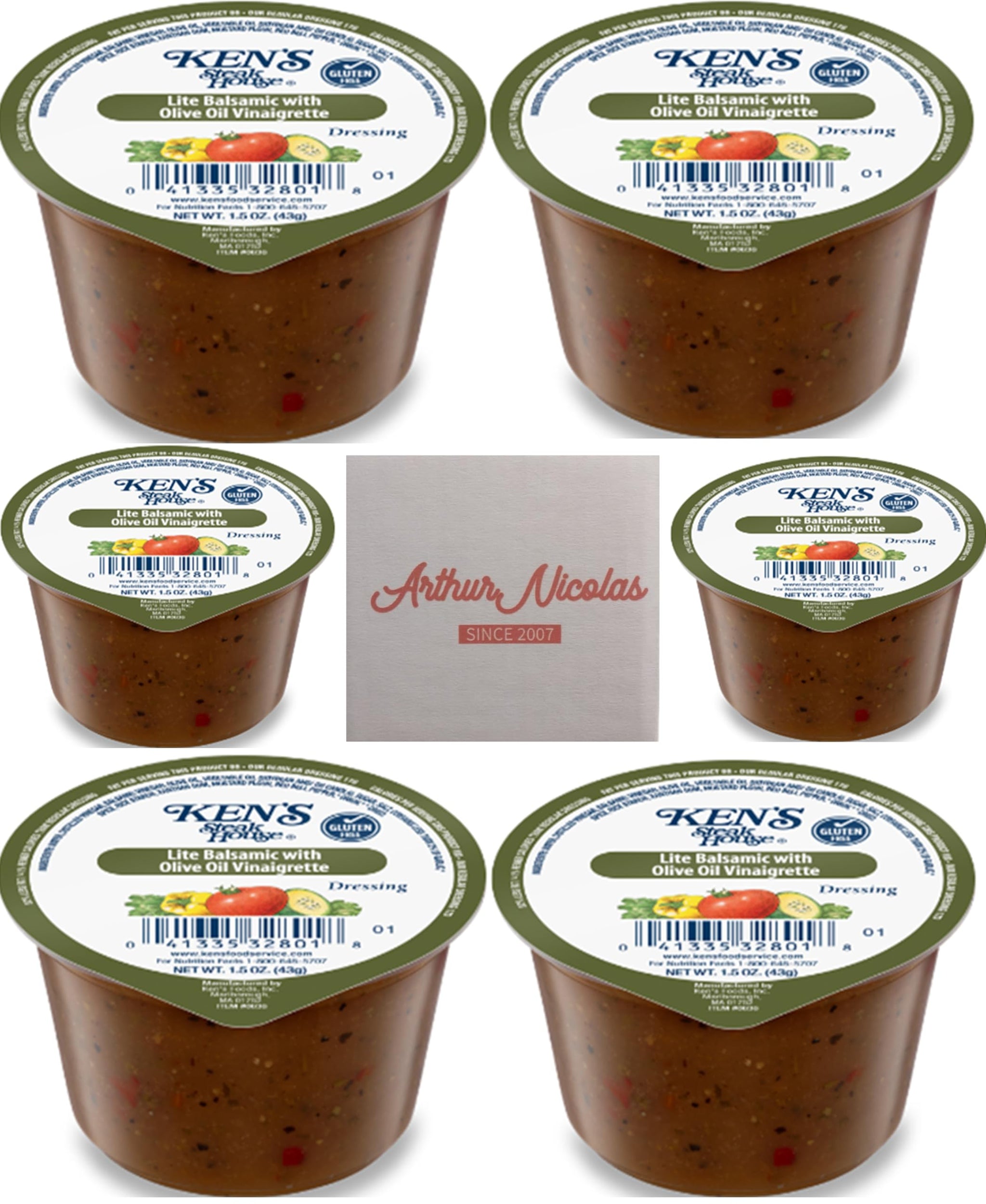 Lite Balsamic With Olive Oil | 30 Count | Single Serve Portion Cups | Salad Dressing Dipping Sauce | Individual To Go Packets for Lunch, Meal Prep
